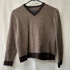 Ralph Lauren V-Neck Sweater in Brown and Cream